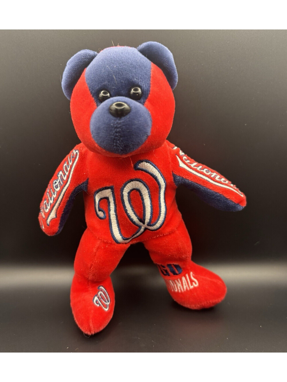 FOCO Washington Nationals MLB Plush Teddy Bear 8" Team Beans Red Blue